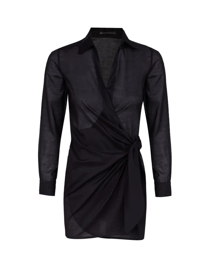 Cover Ups Women ViX Paula Hermanny Lia Short Cover Up 8211 Black