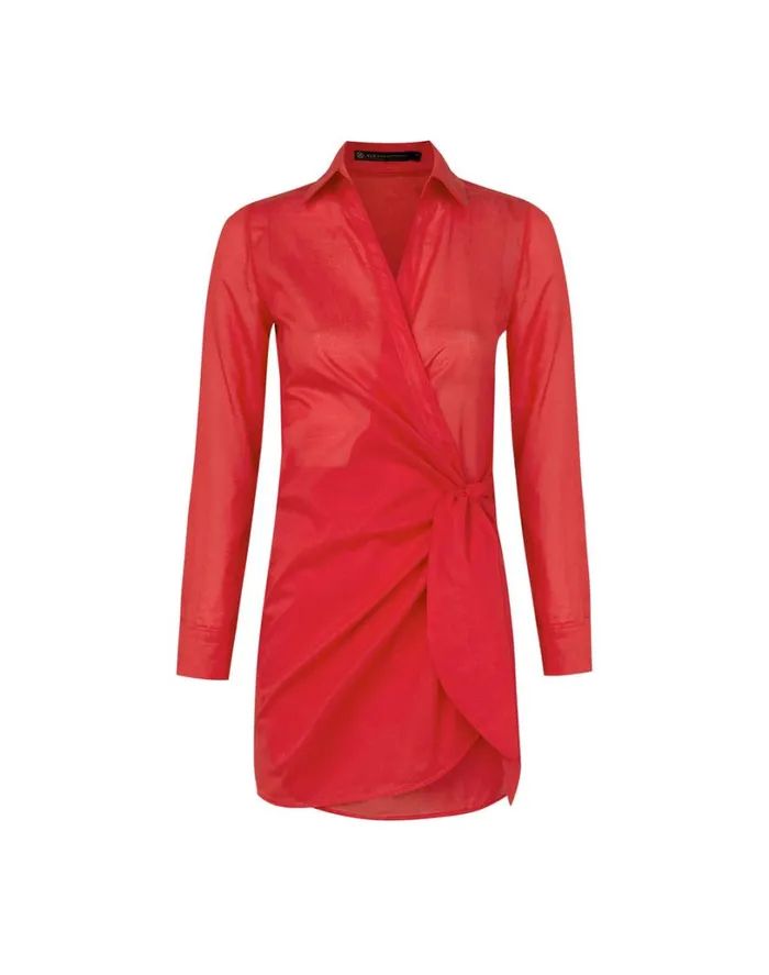 Cover Ups Women ViX Paula Hermanny Lia Short Cover Up 8211 Red Poppy