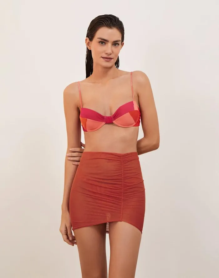 Cover Ups Women ViX Paula Hermanny Lynn Mini Skirt 8211 Grapefruit