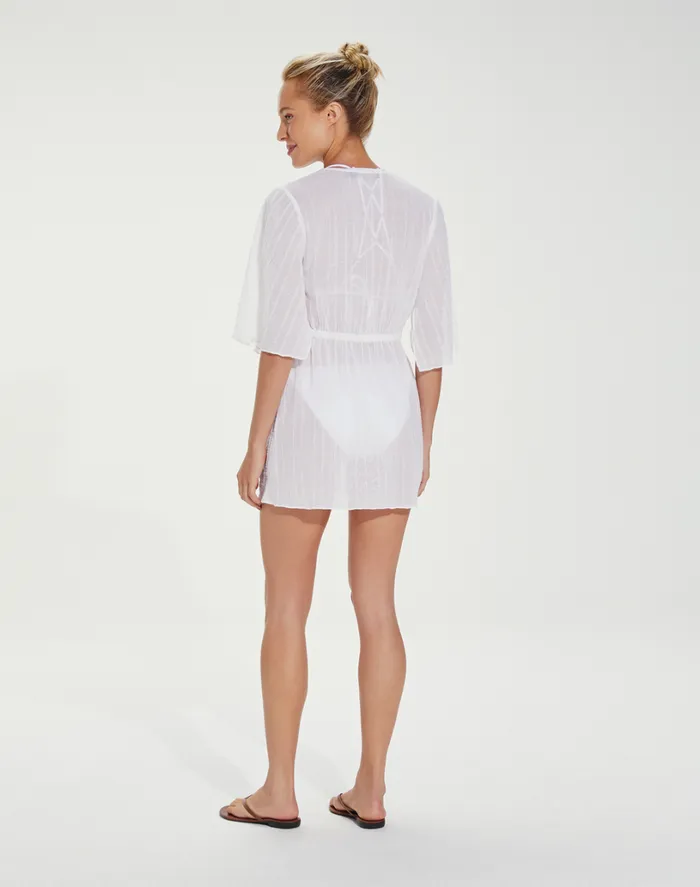 Cover Ups Women ViX Paula Hermanny Malia Short Caftan 8211 White