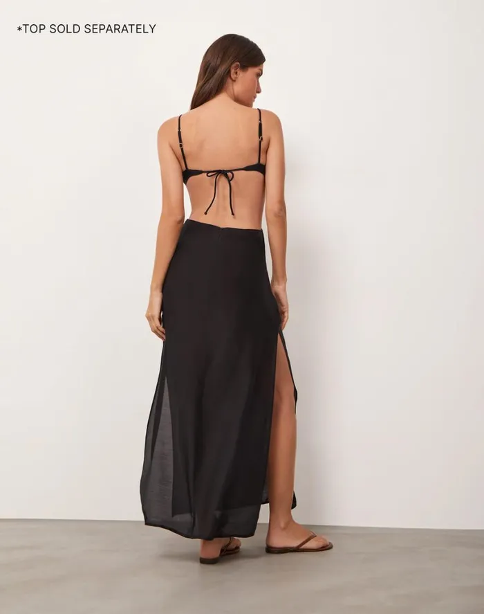 Cover Ups Women ViX Paula Hermanny Max Long Skirt 8211 Black