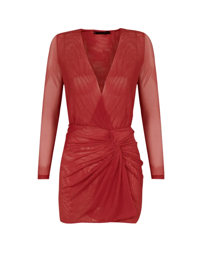 Cover Ups Women ViX Paula Hermanny Noa Short Cover Up 8211 Raspberry