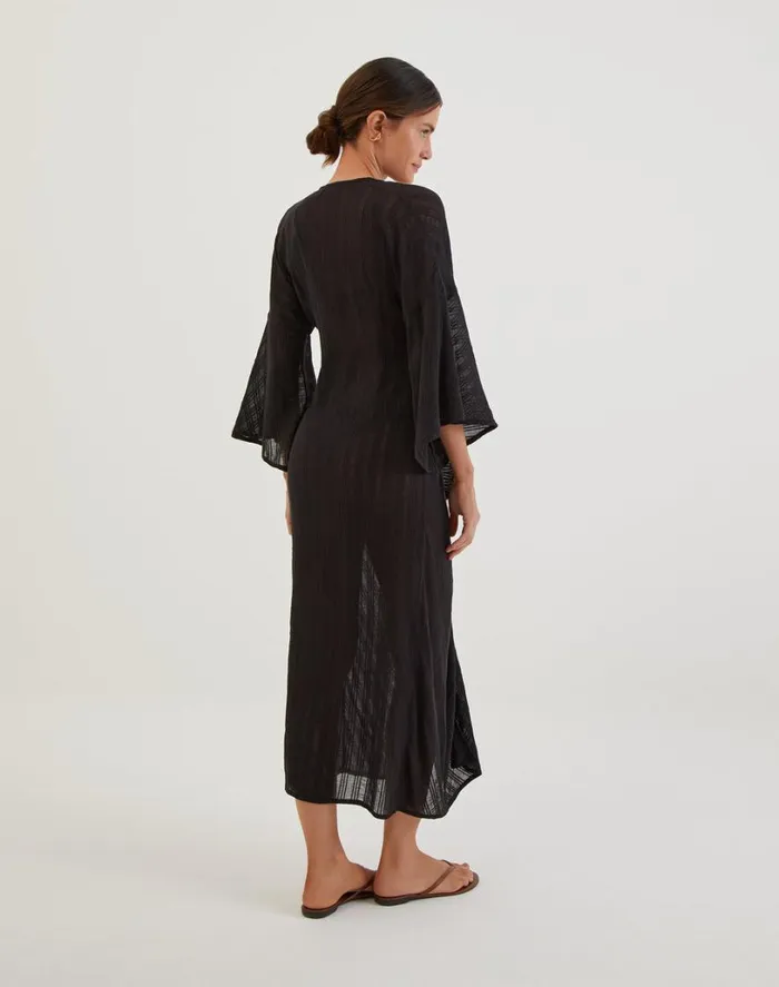 Cover Ups Women ViX Paula Hermanny Perola Long Caftan 8211 Black