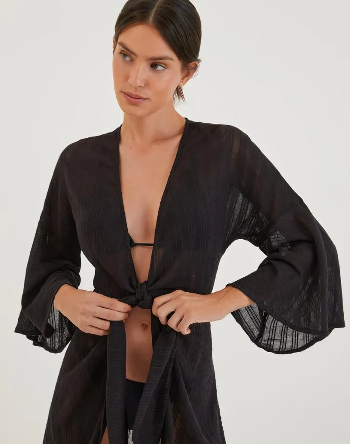 Cover Ups Women ViX Paula Hermanny Perola Long Caftan 8211 Black