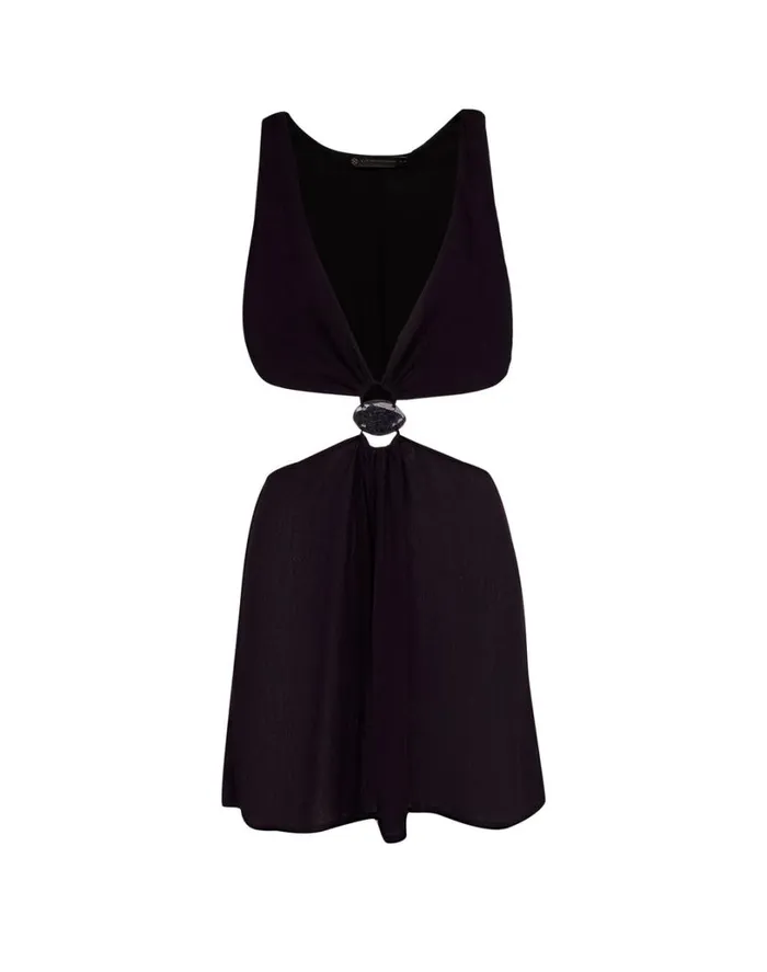 Cover Ups Women ViX Paula Hermanny Rita Detail Short Cover Up 8211 Black
