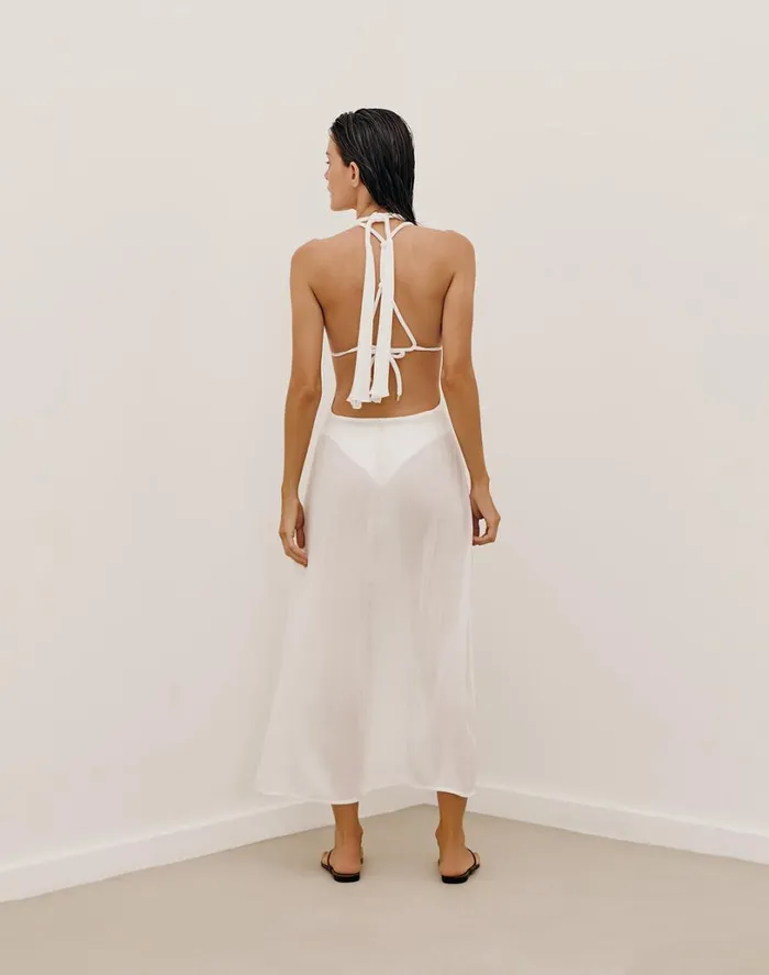 Cover Ups Women ViX Paula Hermanny Sally Long Cover Up 8211 White