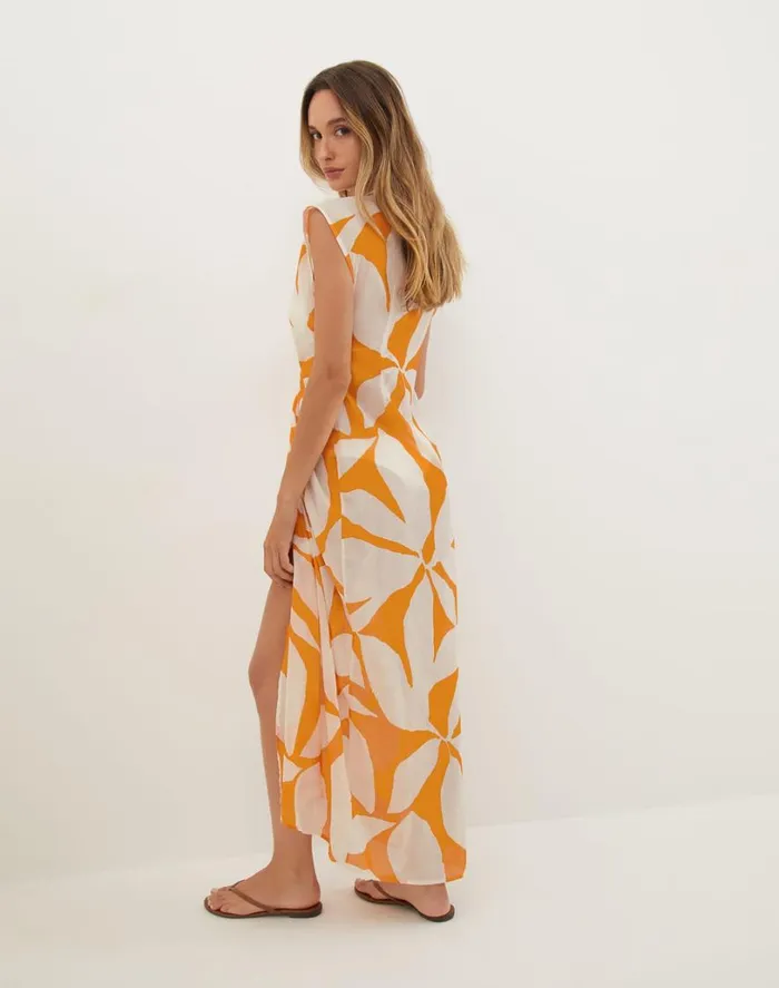 Cover Ups Women ViX Paula Hermanny Sasha Long Cover Up 8211 Bossa Sunset