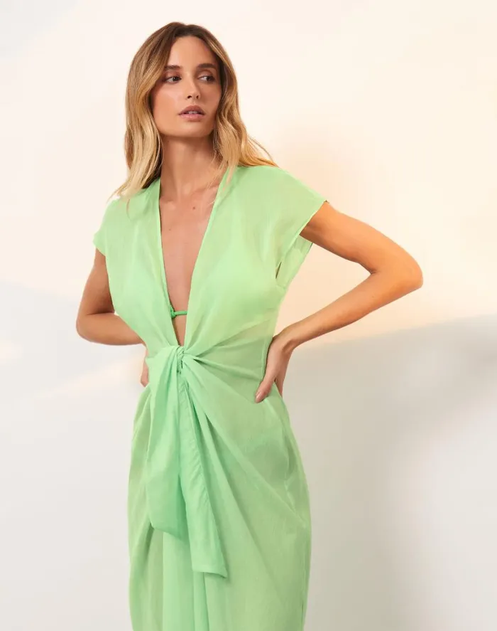 Cover Ups Women ViX Paula Hermanny Sasha Long Cover Up 8211 Seaside