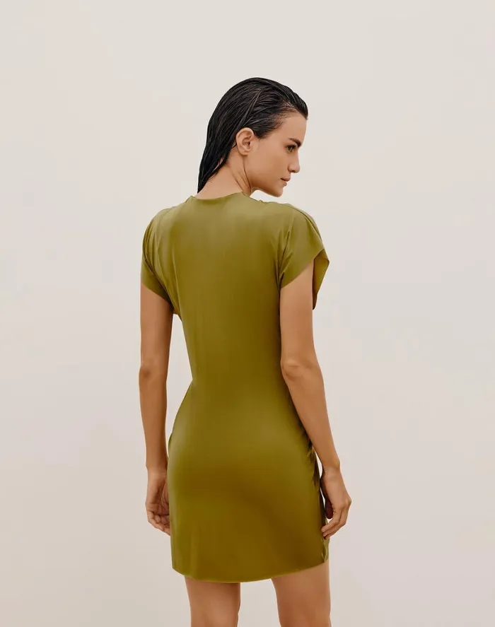 Cover Ups Women ViX Paula Hermanny Sasha Short Cover Up 8211 Avocado