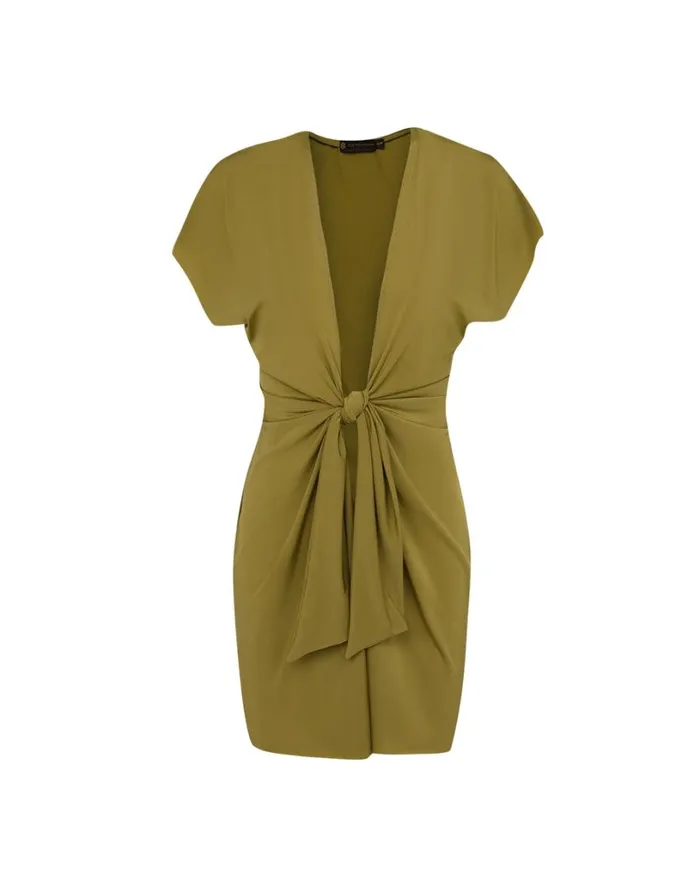 Cover Ups Women ViX Paula Hermanny Sasha Short Cover Up 8211 Avocado