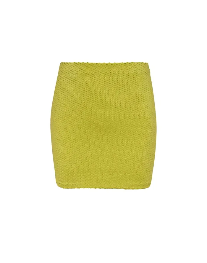 Cover Ups Women ViX Paula Hermanny Scales Luiza Mini Skirt 8211 Wasabi