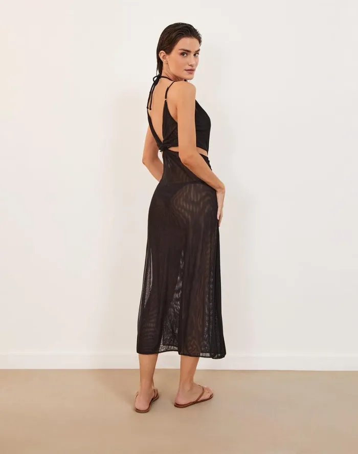 Cover Ups Women ViX Paula Hermanny Thuly Long Cover Up 8211 Black