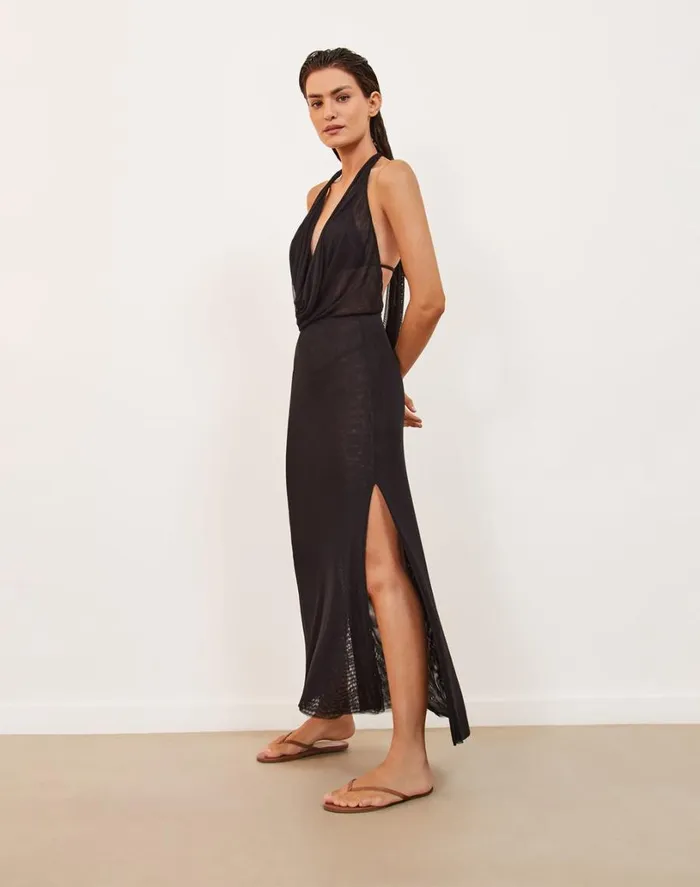 Cover Ups Women ViX Paula Hermanny Tilly Long Cover Up 8211 Black