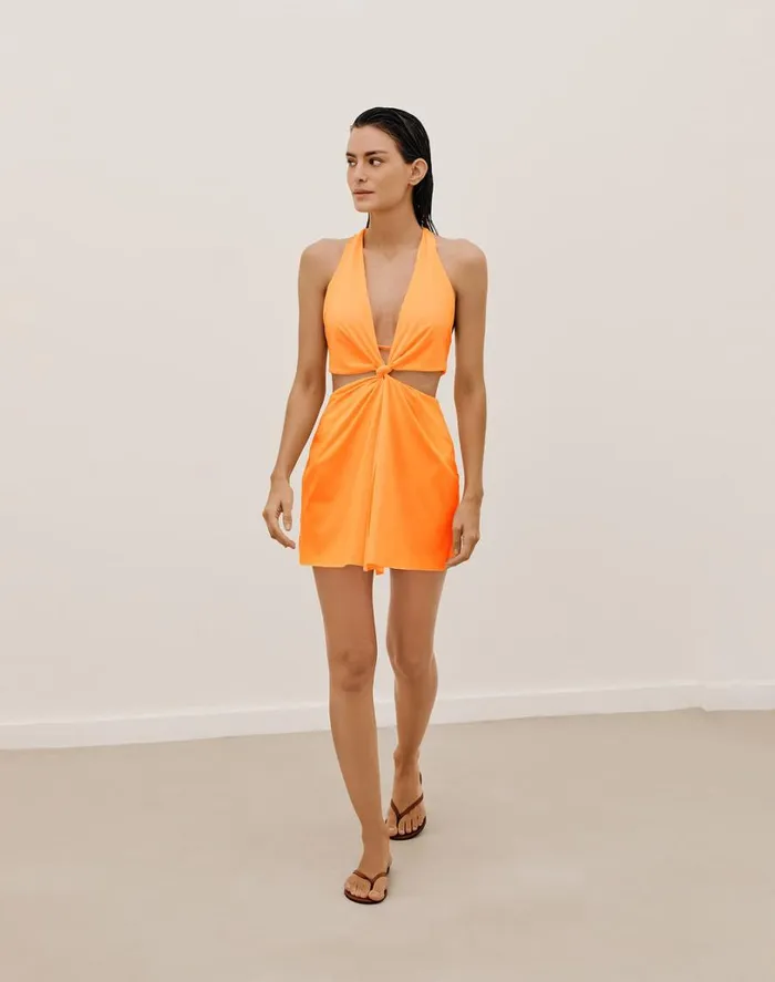 Cover Ups Women ViX Paula Hermanny Tracy Short Cover Up 8211 Mandarin