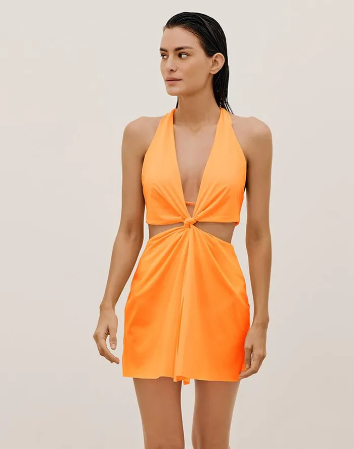 Cover Ups Women ViX Paula Hermanny Tracy Short Cover Up 8211 Mandarin