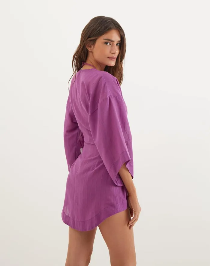 Cover Ups Women ViX Paula Hermanny Yanka Short Cover Up 8211 Berry Burst