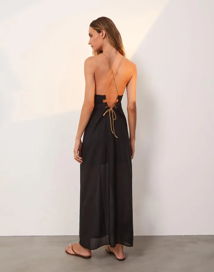 Cover Ups Women ViX Paula Hermanny Zima Long Cover Up 8211 Black