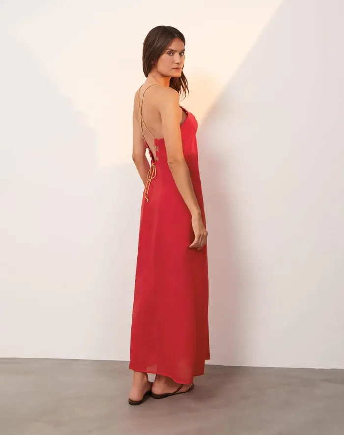 Cover Ups Women ViX Paula Hermanny Zima Long Cover Up 8211 Red Poppy
