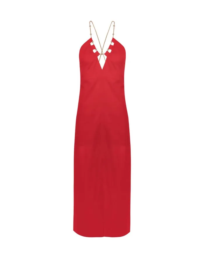 Cover Ups Women ViX Paula Hermanny Zima Long Cover Up 8211 Red Poppy