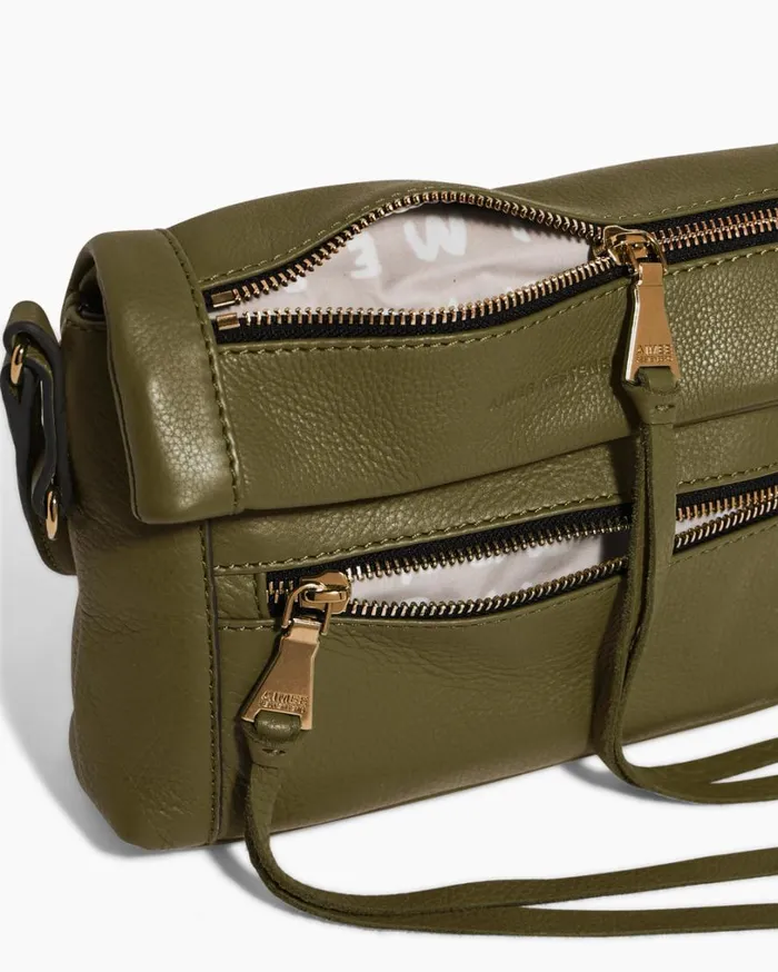 Crosstown Double Entry Crossbody Kelp Women Aimee Kestenberg Crossbody Bags