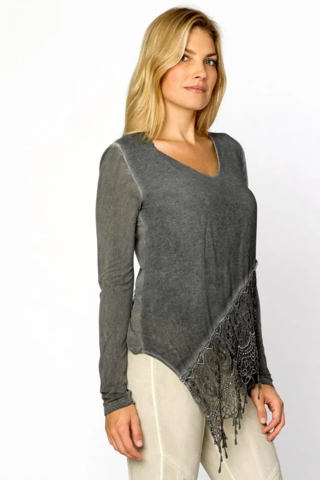 Dafne Top Oil Wash London Grey Clothing XCVI ShirtsBlouses