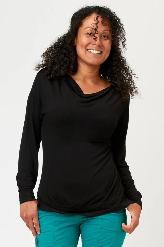 Dayo Cowl Neck Top Black Clothing XCVI Sweatshirts