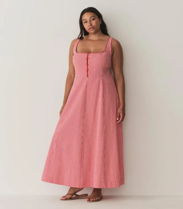 DELANEY DRESS Rouge La Maddalena Gingham Shop DEN Dresses