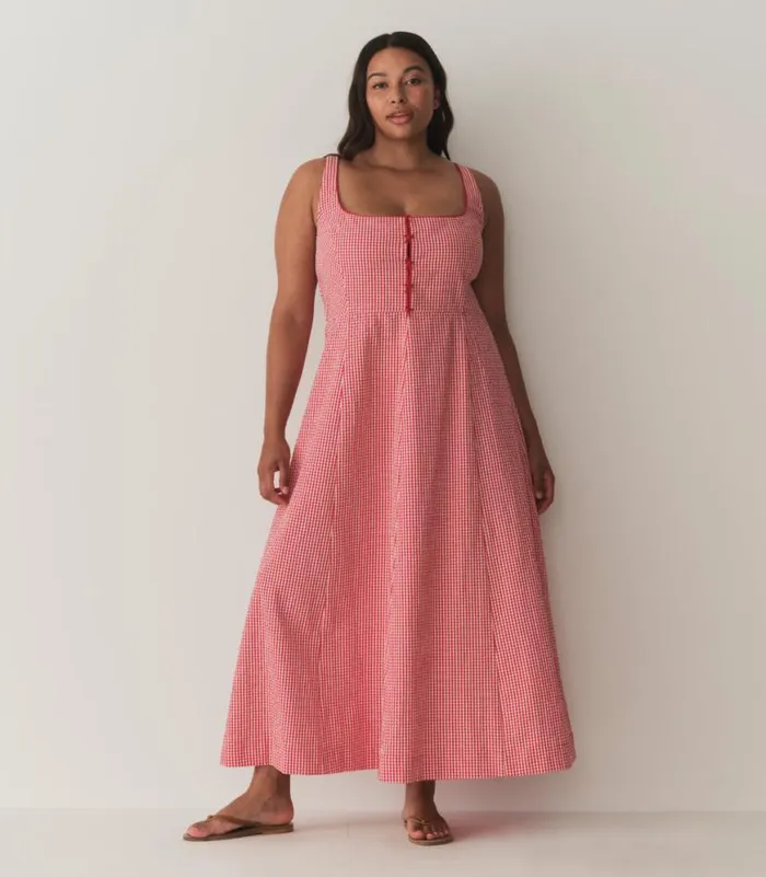 DELANEY DRESS Rouge La Maddalena Gingham Shop DEN Dresses