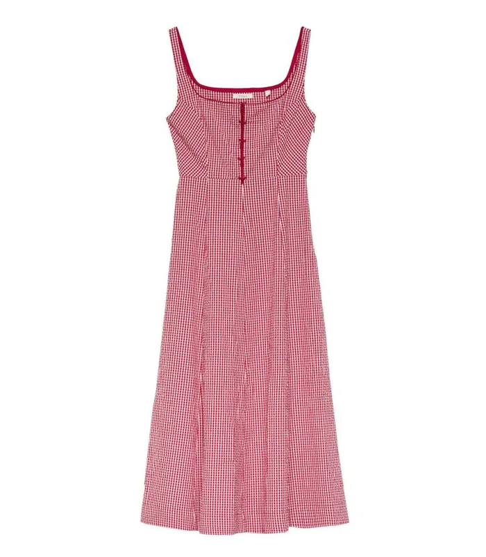 DELANEY DRESS Rouge La Maddalena Gingham Shop DEN Dresses