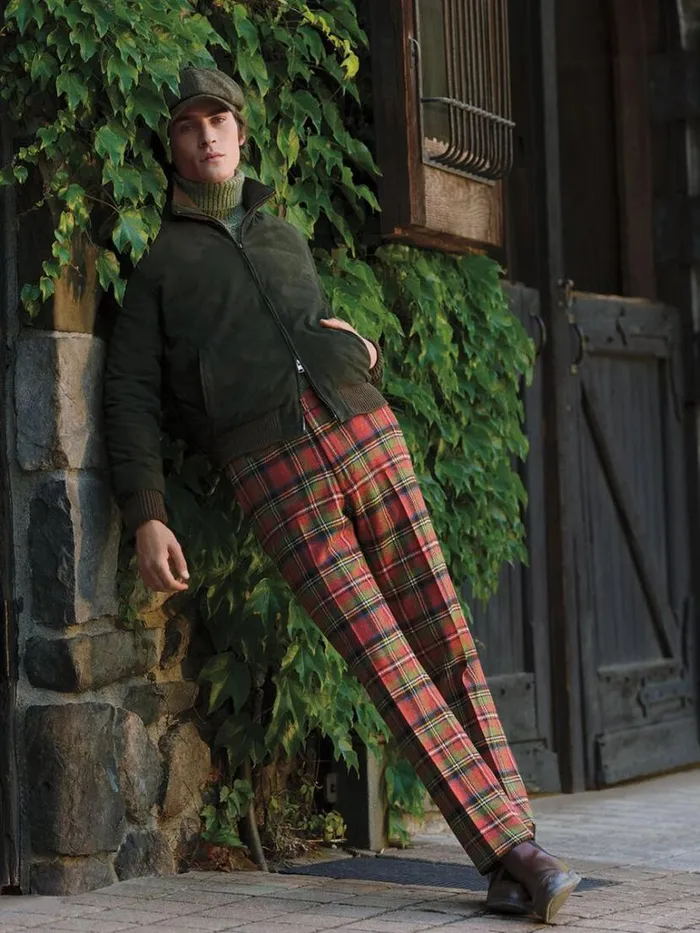 Dress Pants Mens Paul Stuart Anthony Wool Plaid Trouser Red