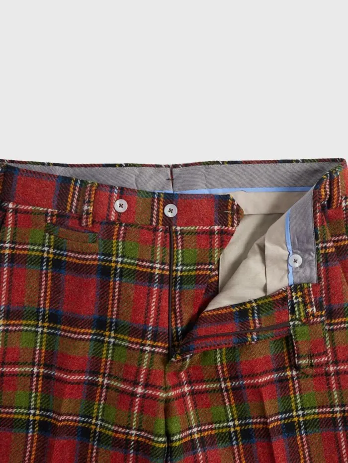Dress Pants Mens Paul Stuart Anthony Wool Plaid Trouser Red