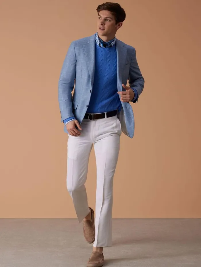 Dress Pants Mens Paul Stuart LinenSilk Plain Front Dress Trouser White