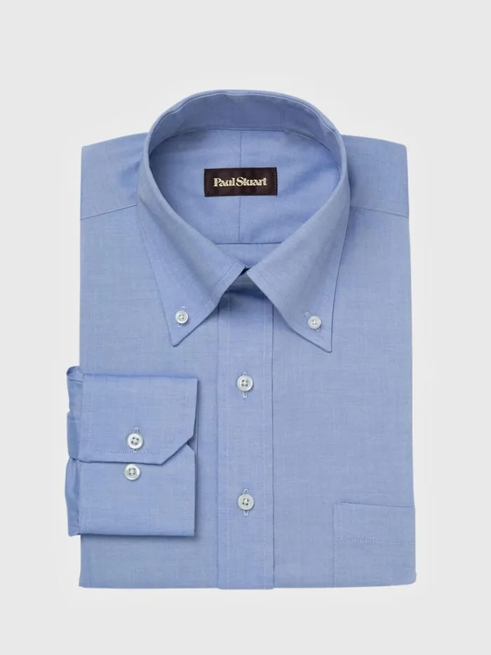 Dress Shirts Mens Paul Stuart Blue Sea Island Cotton Dress Shirt Blue