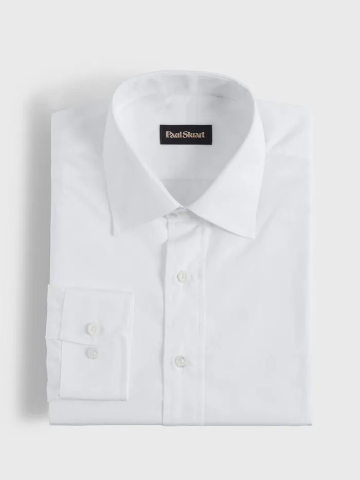 Dress Shirts Mens Paul Stuart Broadcloth Slim Fit Dress Shirt White