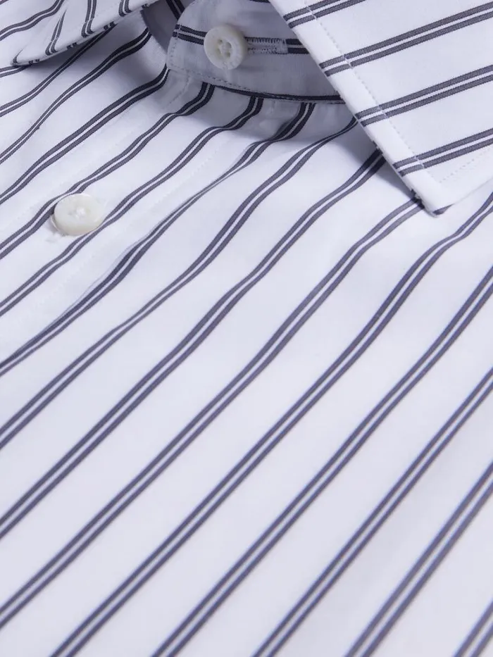 Dress Shirts Mens Paul Stuart Double Track Grey Stripe Dress Shirt Grey