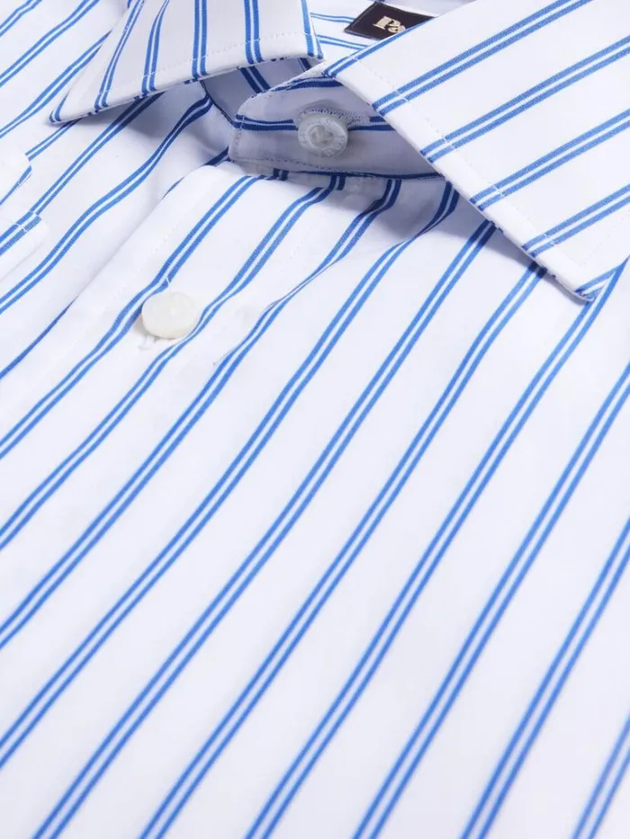 Dress Shirts Mens Paul Stuart Double Track Stripe Dress Shirt Blue