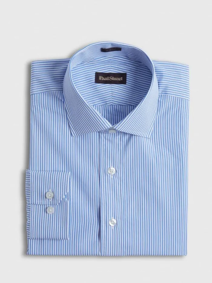 Dress Shirts Mens Paul Stuart Narrow Stripe Slim Fit Dress Shirt Light Blue