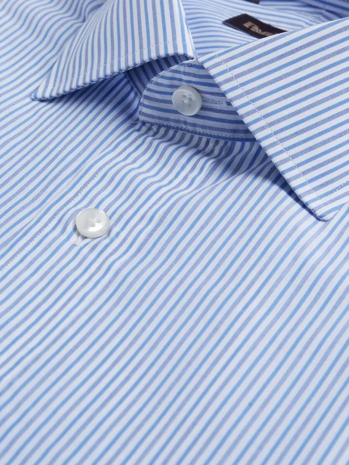 Dress Shirts Mens Paul Stuart Narrow Stripe Slim Fit Dress Shirt Light Blue