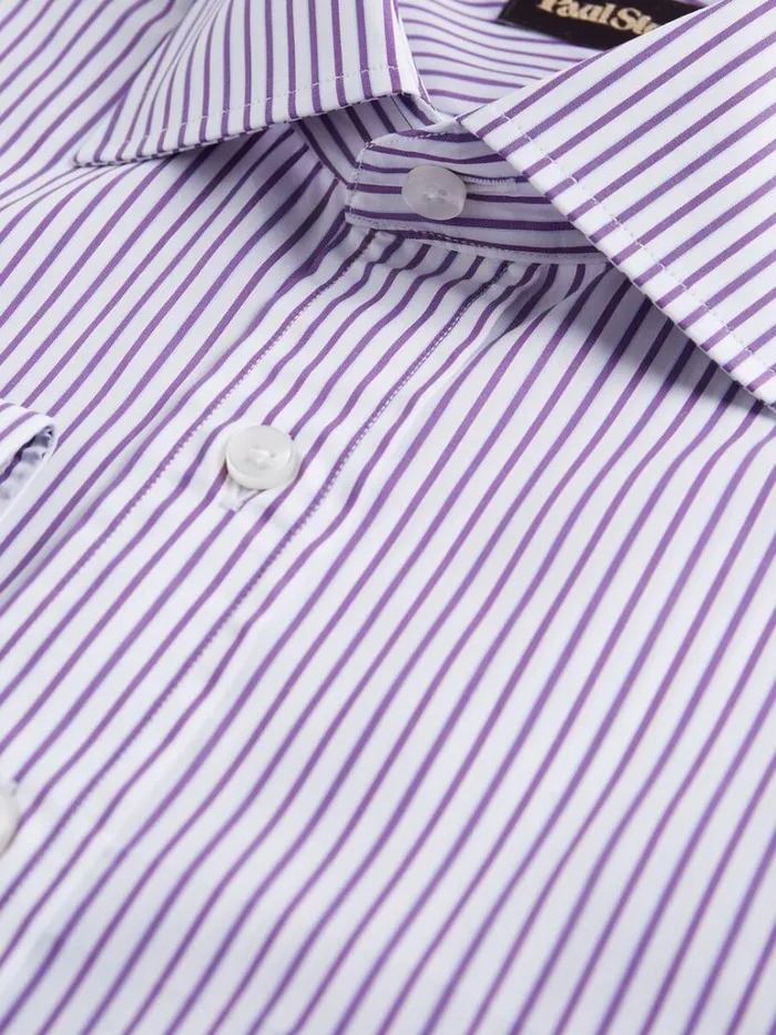 Dress Shirts Mens Paul Stuart Purple And White Striped Dress Shirt Purple