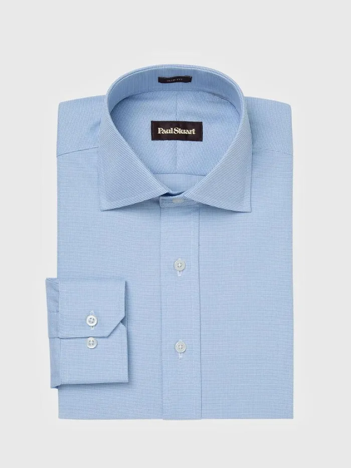 Dress Shirts Mens Paul Stuart Slim Fit Blue Royal Oxford Cotton Dress Shirt Blue