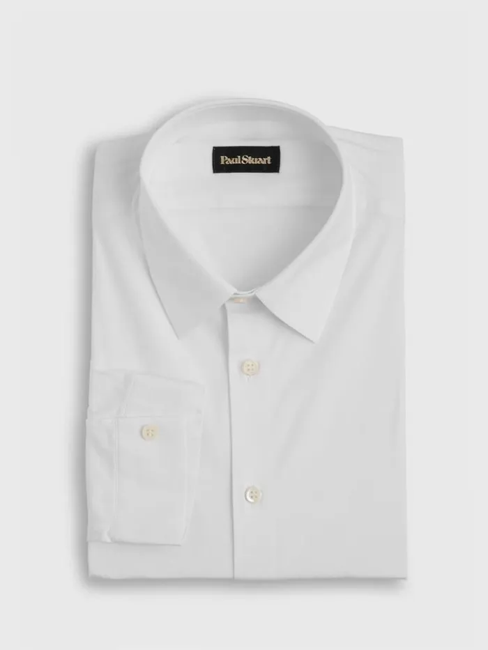Dress Shirts Mens Paul Stuart Stretch Poplin Slim Fit Dress Shirt White