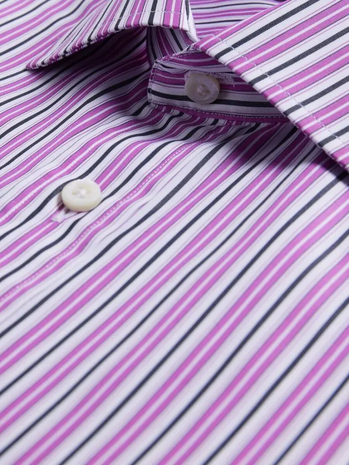 Dress Shirts Mens Paul Stuart Variegated Stripe Slim Fit Dress Shirt Dark Pink