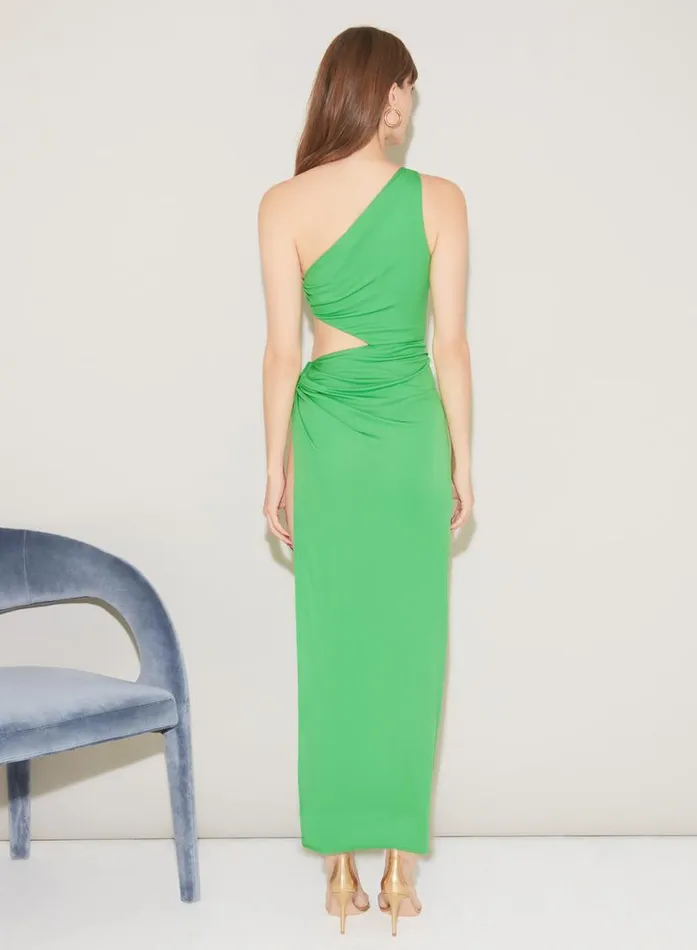 Dresses Clothing Fleur Du Mal Asymmetric Side Knot Dress Peridot