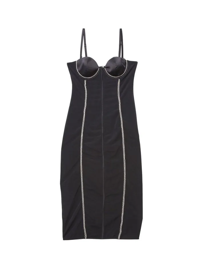 Dresses Clothing Fleur Du Mal Brilliant Mesh Bustier Dress Black