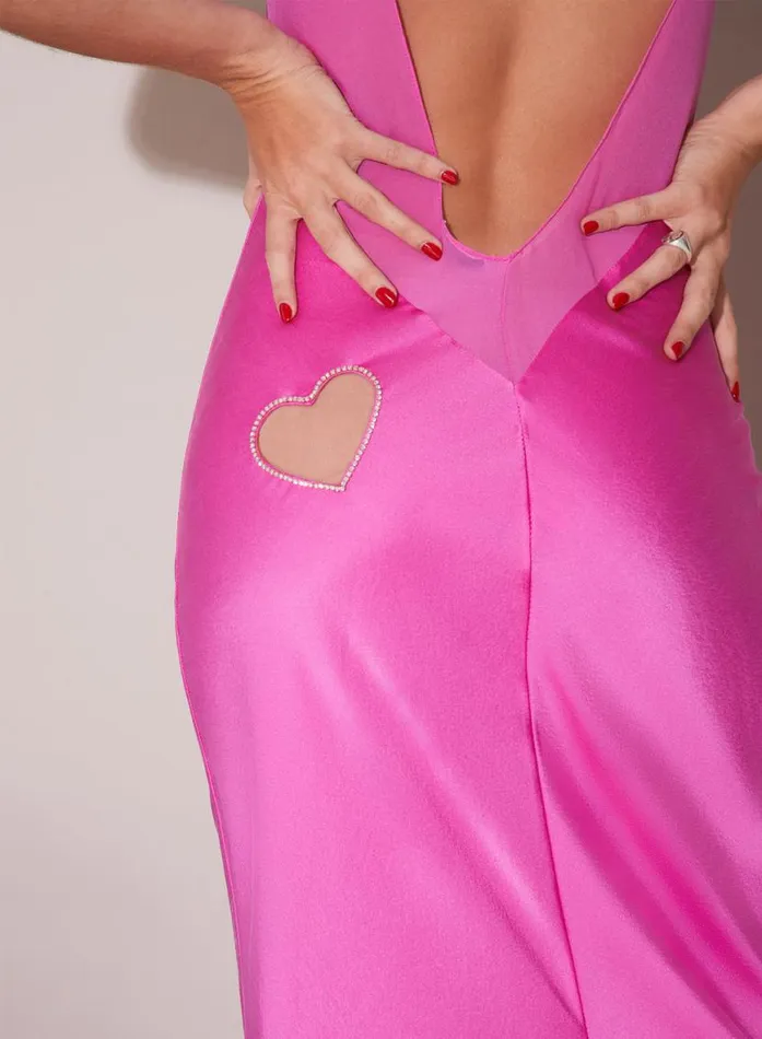 Dresses Clothing Fleur Du Mal Embellished Cutout Dress Some Like It Hot Pink