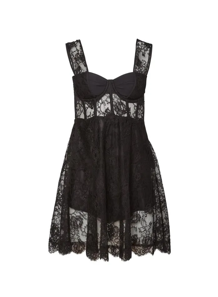 Dresses Clothing Fleur Du Mal Lace Flare Dress Black