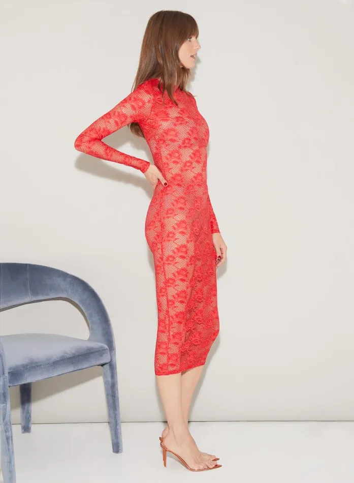 Dresses Clothing Fleur Du Mal Rosalia Lace Long Sleeve Dress Tamale