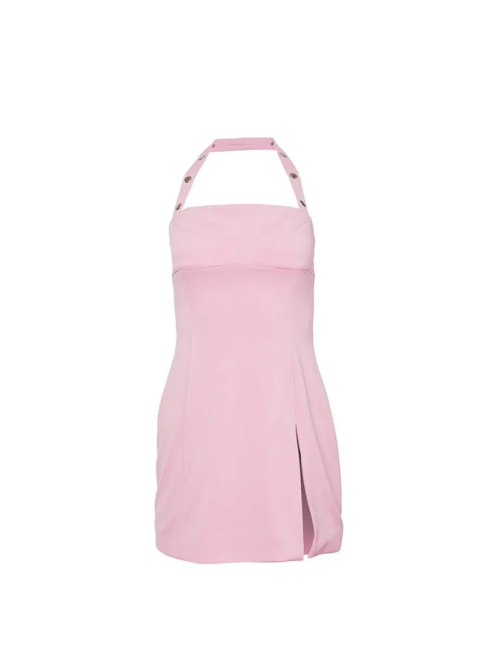 Dresses Clothing Fleur Du Mal Snap Halter Mini Dress Blush Pink