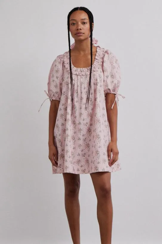 Dresses Women Damson Madder Jemima Ruffle Mini Dress 8211 Vintage Floral