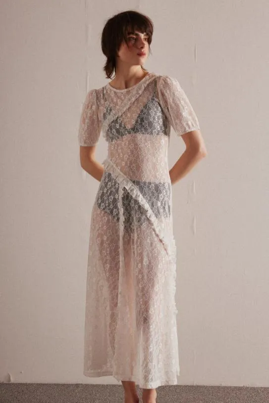 Dresses Women Damson Madder Leila White Flower Lace Dress